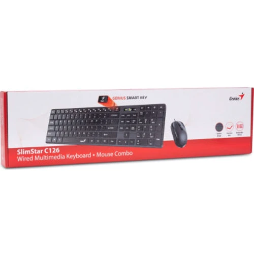 Комплект проводной Genius C-126 SlimStar USB Black Ukr (31330007407)