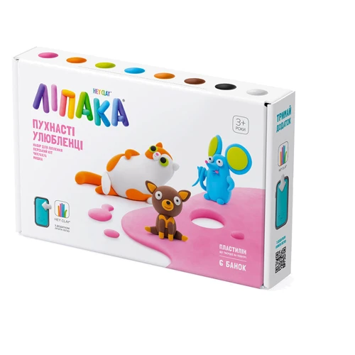 Набор пластилина Ліпака Пушистые любимцы: Персидский кот, чихуахуа, мышка (60045-UA01)