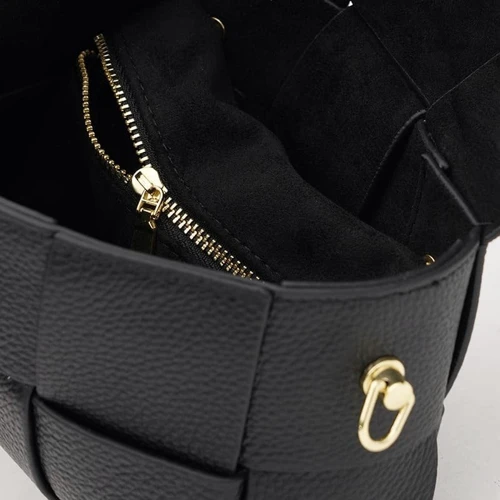 Женская сумка через плечо Borsa Leather черная (K12118bl-black): Фактура Зернистая, Матовая