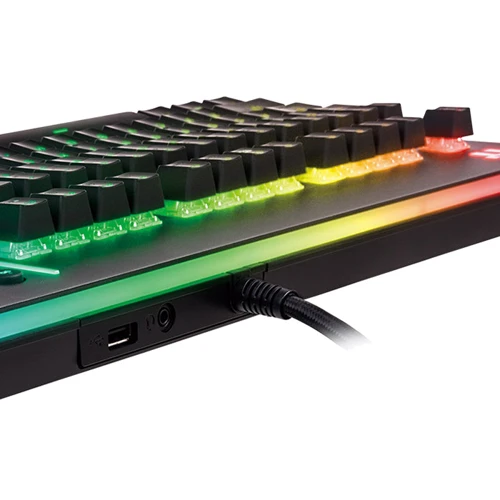 Клавиатура Thermaltake Level 20 RGB Titanium Cherry MX Speed Silver Space Gray (KB-LVT-SSSRRU-01): Подключение проводное