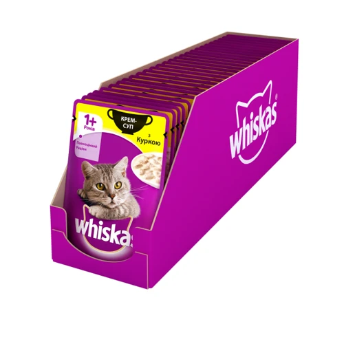 Влажный корм Whiskas для котов Крем-суп с курицей 28х85г (4770608255428): Класс Премиум