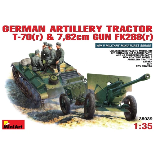 Збірна модель MiniArt Німецький артилерійський тягач Т-70 (R) з 7,62 см FK 288 (R) (MA35039)