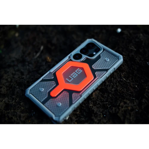 Чохол для телефона Urban Armor Gear UAG Pathfinder Clear with Magnet Bundle Active Lava Lanyard для Samsung S938 Galaxy S25 Ultra: Колір серый