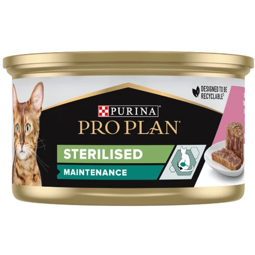 Влажный корм Pro Plan Sterilised для кастрированных котов с тунцом и лососем 85г (7613033568558)