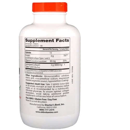 Doctor's Best Collagen Types 1 and 3 with Peptan 1,000 mg 540 Tabs (DRB-00358): Тип Коллаген