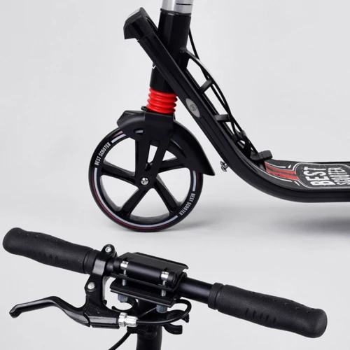 Двоколісний самокат з 2-ма амортизаторами Best Scooter Червоний (50065): Матеріал коліс полиуретан