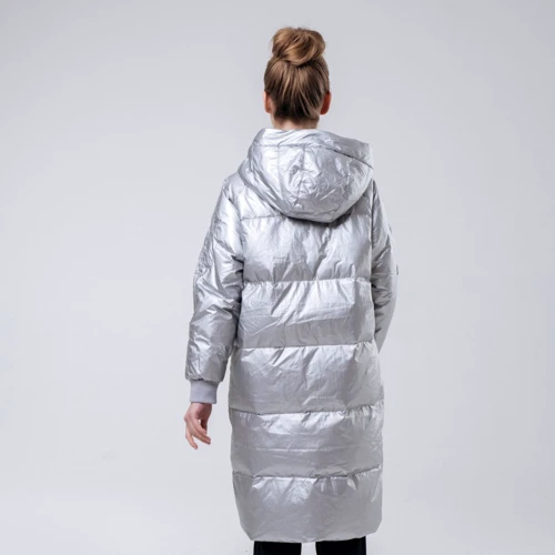 Пуховик Peak FW594002-SIL 40 серебристый зима с капюшоном длинный: Страна производитель Китай