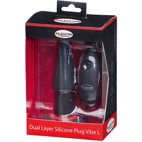 Анальний корок з вібрацією Malesation Dual Layer Silicone Plug Vibe L