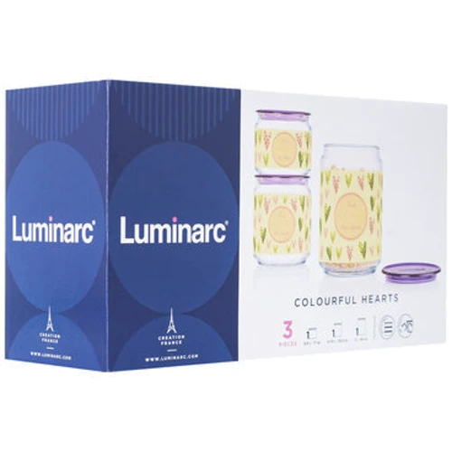 Luminarc Plano Colorful Hearts 3 пр. (P9214): Форма (по крышке) круглая