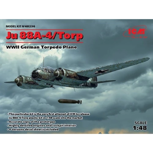 Немецкий торпедоносец Ju 88A-4/Torp, WWII German Torpedo Plane (ICM48236)