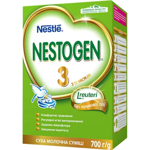 Суміш суха молочна Nestogen Nestle 3 з лактобактеріями L.Reuteri для дітей з 12 місяців 350 г (7613038449098)