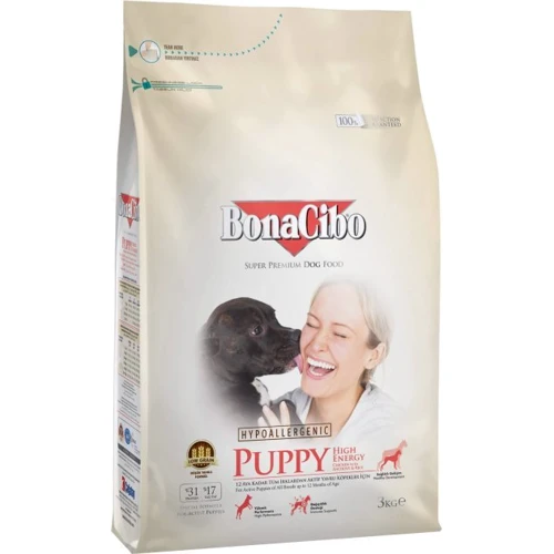 Сухой корм для щенков BonaCibo Puppy High Energy Chicken&Rice with Anchovy с мясом курицы, анчоусами и рисом 3 кг (BC406151)