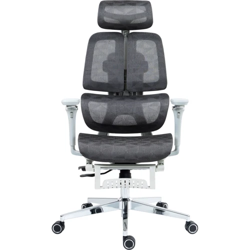 Кресло GT Racer B-2450 White/Gray: Регулировки Угол наклона спинки, Высота подголовника, Высота спинки, Глубина сиденья, Высота сиденья