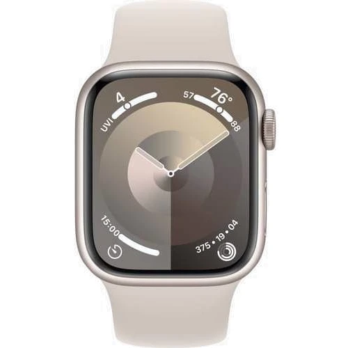 Apple Watch Series 9 41mm GPS Starlight Aluminum Case with Starlight Sport Band - M/L (MR8U3) : Материал корпуса алюминий