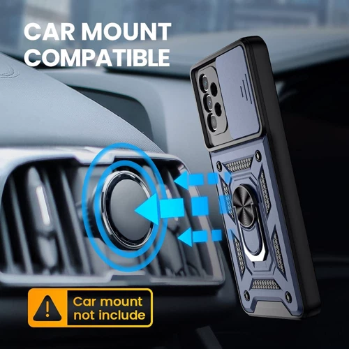 Чехол для телефонов Mobile Case Camshield Serge Magnetic Ring Blue for Samsung A135 Galaxy A13 4G: Материал TPU (термополиуретан) и поликарбонат