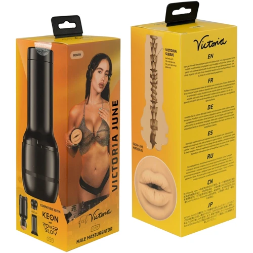 Мастурбатор Kiiroo Feel Victoria June Mouth Stroker PBC совместим с PowerBlow и Keon