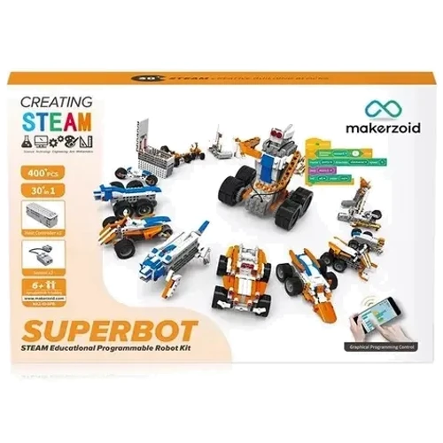 Конструктор Makerzoid Superbot Educational Building Blocks (MKZ-ID-SPB): Кількість деталей, шт. 400