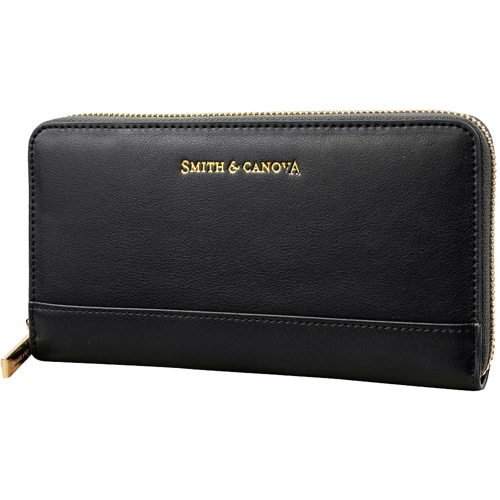 Женский кошелек Smith&Canova черный (FUL-26813-black): Материал Натуральная кожа