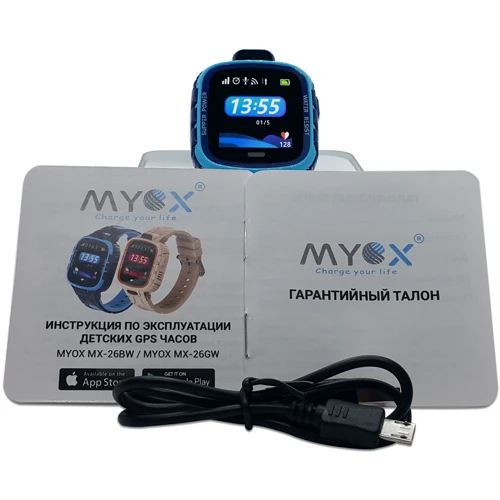 Смарт-часы Детские водонепроницаемые GPS часы MYOX МХ-26BW Sport синие (камера): Тип гаджета Детские смарт часы