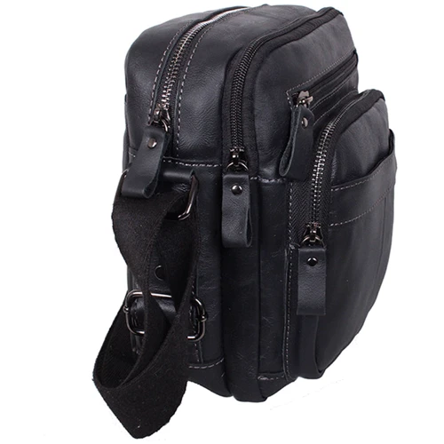 Мужская сумка через плечо Borsa Leather черная (105262-black): Пол Мужской