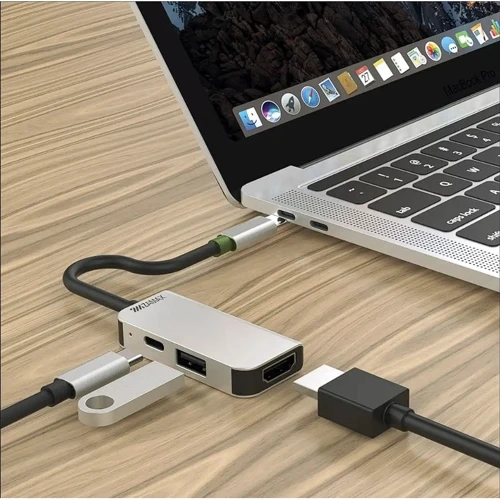 Адаптер Zamax Adapter USB-C to USB-C+HDMI+USB 3.0 Silver фото 5