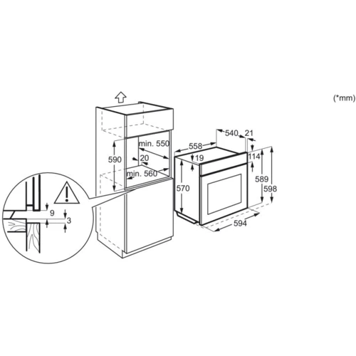 Духовой шкаф электрический Electrolux EOH4P56BX: Размеры 59х59.4х56 см
