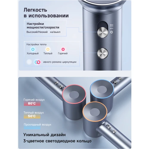 Фен Laifen Swift профессиональный с ионизацией 1 насадка, Matte Black фото 7