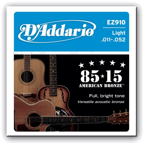 Струна для гитар Струны D'ADDARIO EZ910 85/15 BRONZE LIGHT (11-52): Тип Комплект струн