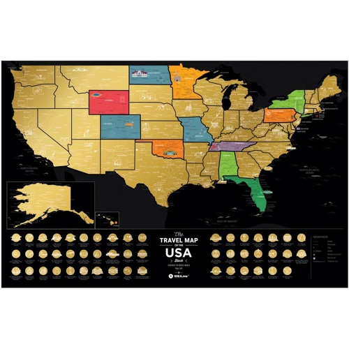 Скретч-карта США Travel Map USA Black (Eng) фото 5