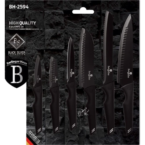 Набір кухонних ножів Berlinger Haus Black Silver Collection 6 предметів (BH 2594): Кількість предметів 6