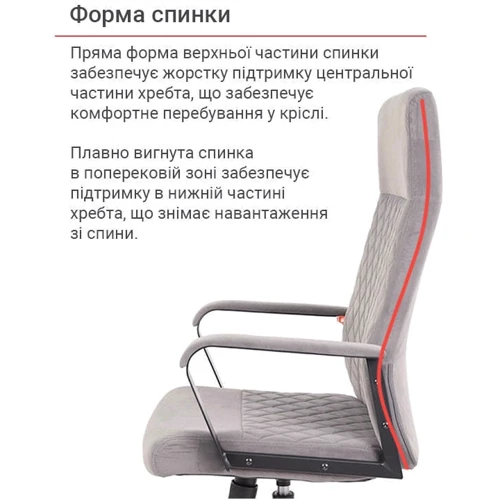 Крісло АКЛАС Авіс TILT Gray fabric Сіре (00127047) фото 14