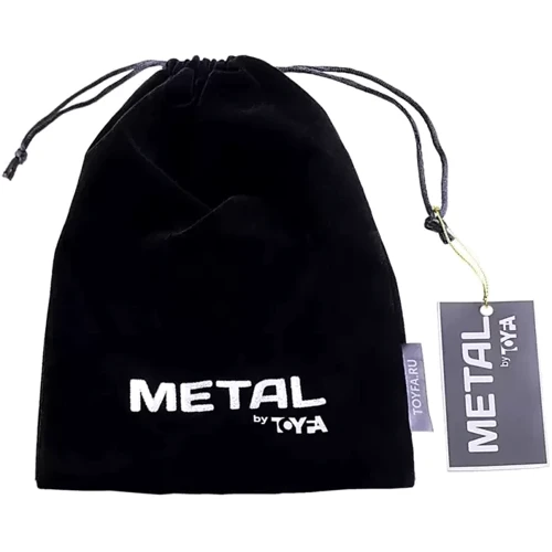 Серебристая анальная пробка с пушистым хвостом Toyfa Metal (чёрный)