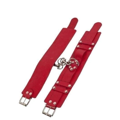Оковы Leather Dominant Leg Cuffs, red