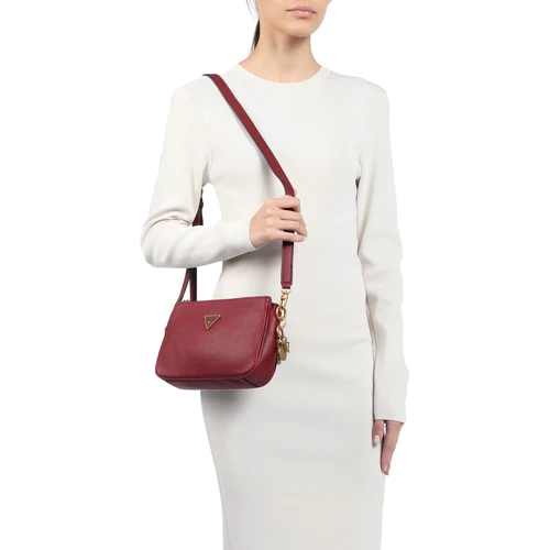 Женская сумка через плечо Guess Destiny Top Zip Shoulder темно-красная (HWVB7878180-MER): Пол Женский