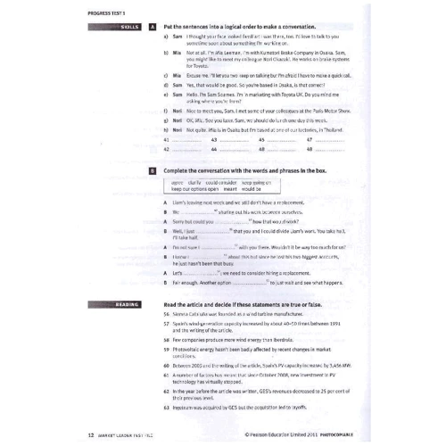 Market Leader (3rd Edition) Advanced Test File: ISBN 9781408219638