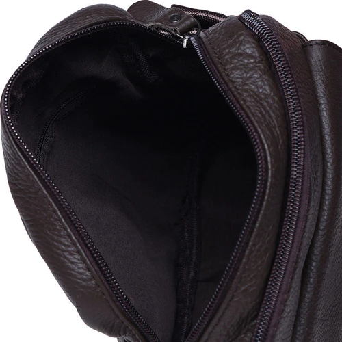 Мужская сумка через плечо Borsa Leather темно-коричневая (K11031-dark brown): Тип ручки Плечевой ремень, Без ручки