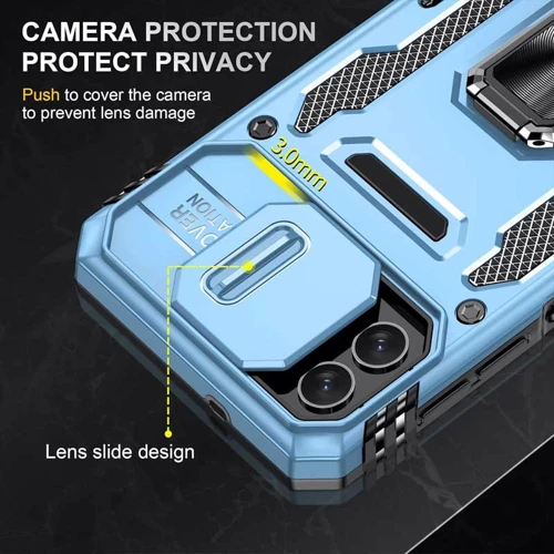 Чохол для телефона Mobile Case Camshield Army Ring Light Blue для Samsung A057 Galaxy A05s: Матеріал силикон + поликарбонат