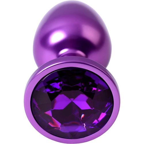 Анальная пробка с кристаллом Metal By Toyfa Purple Anal Plug Аmethyst
