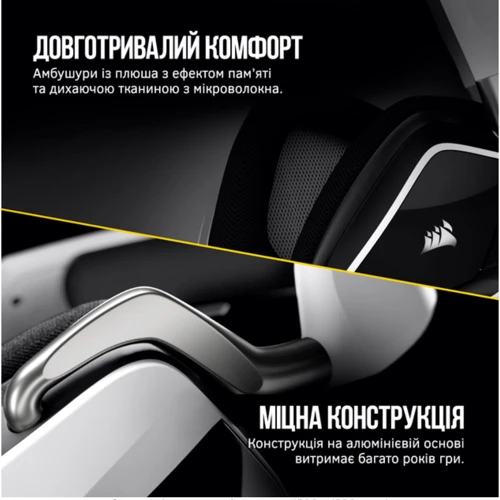 Наушники Corsair Void RGB Elite Wireless White (CA-9011202-EU): Дополнительно Подсветка корпуса, объемный звук (5.1/7.1)