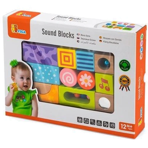 Дерев'яні кубики Viga Toys Брязкальця (50682): Тип кубики