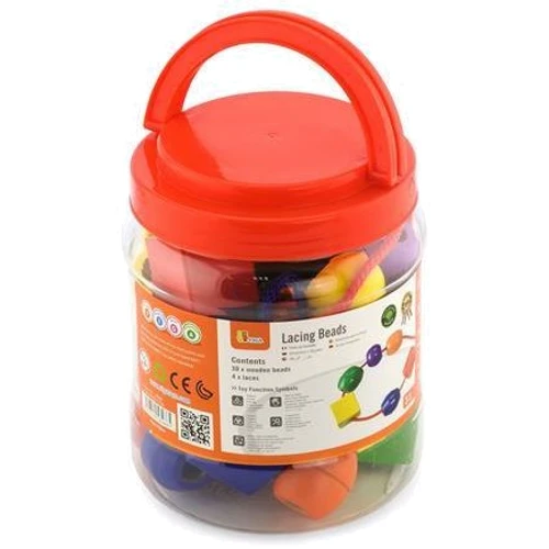 Дерев'яне шнурівка Viga Toys Намистини 30 шт (58466): Тип шнуровка