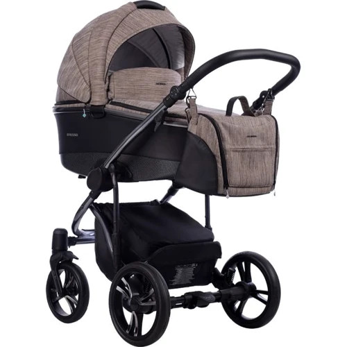 Детская коляска 2 в 1 Bebetto Bresso Premium DARK 01, Эко-кожа + ткань (503.32.19.D01): Тип коляски Универсальная коляска (2-в-1)