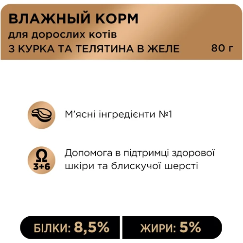 Влажный корм Club 4 Paws Selection Premium Adult cats для взрослых кошек с курицей и телятиной кусочки в соусе 24х80 г (4820083908941): Порода Все породы