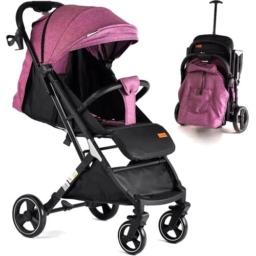 Коляска прогулочная детская Joy Comfort L-30201 фиолетовая: Ширина шасси 60