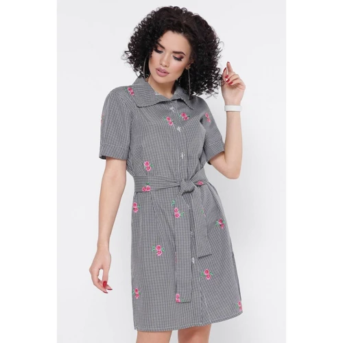 Платье FashionUp PL-1767B 44 черное повседневное до середины бедра: Состав Хлопок