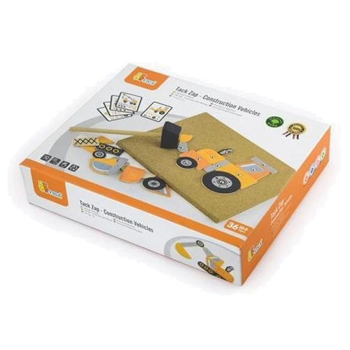 Набір для творчості Viga Toys Дерев'яна аплікація Будівельна техніка (50336)