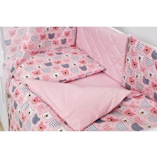 Постільний комплект 8 ел. Twins Premium Glamour 4029-TG-08B, bear pink, рожевий