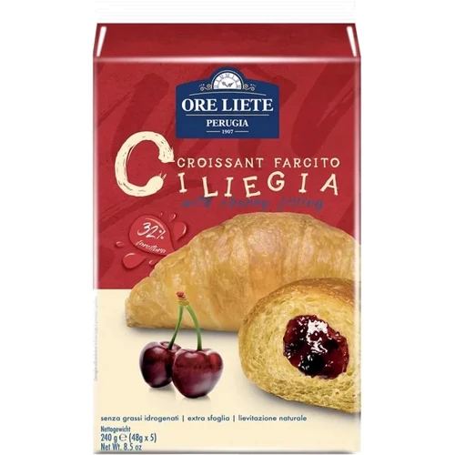 Круассаны Ore Liete с начинкой Вишня 240 г (8052780970266)