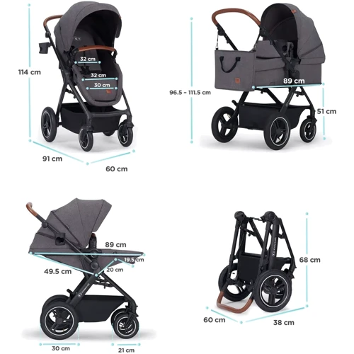 Універсальний візочок 3 в 1 Kinderkraft B-Tour Ash Gray (KSBTOU00DGR3000) фото 10