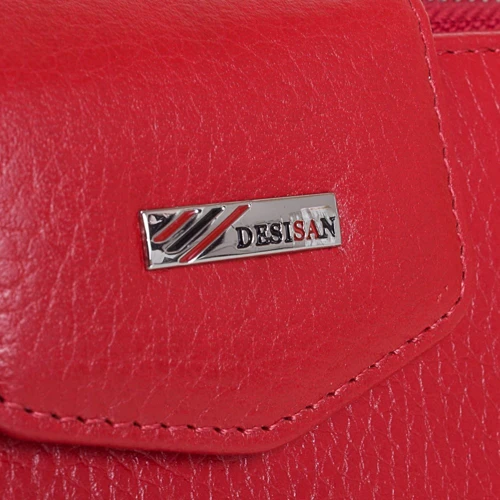 Женский кошелек Desisan красный (SHI731-4-1FL): Материал Натуральная кожа